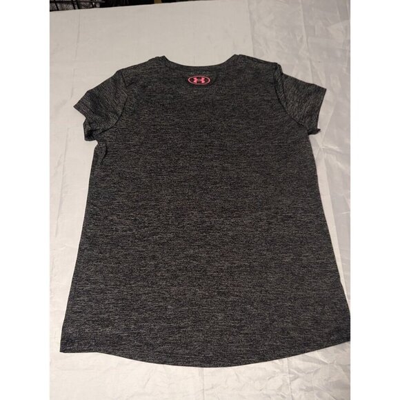 UNDER ARMOUR GIRLS GRAY & PINK ATHLETIC TEE SHIRT SIZE Large - Picture 5 of 8